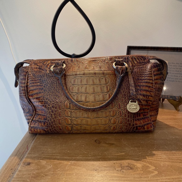 BRAHMIN Leather Satchel - Brown - Picture 1 of 16